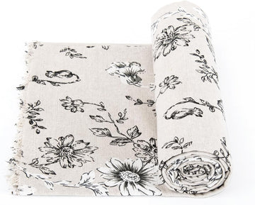 Linen Floral Fabric by The Yard 5 Yard by 62 Inch Width
