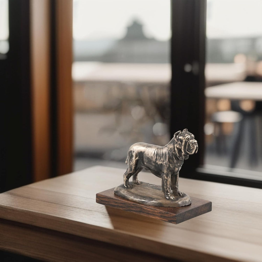 Mastino Neapolitano Dog Statue - Unique Edition ArtDog Collection - Handmade Wooden Base Cold Cast Bronze Figurine