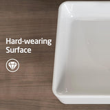KES Bathroom Vessel Sink 20 Inch Above Counter Rectangular White Ceramic Countertop Sink for Cabinet Lavatory Vanity