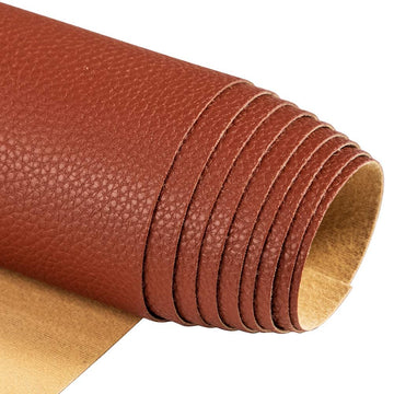 Soft Faux Leather Fabric, 0.64 Yard 54 x 23 in, Brown PU Leather