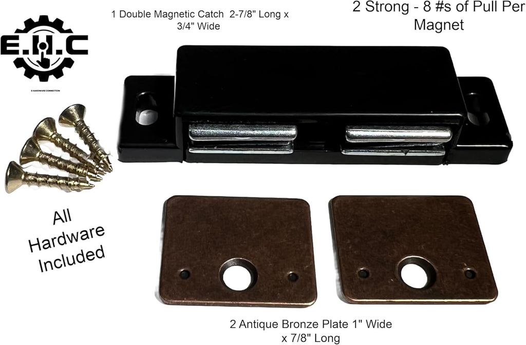 Double Door Cabinet/Furniture / 2 Door/Magnetic Catch - 8#s of Pull per Magnets / 1 Double Magnetic Catch and 2