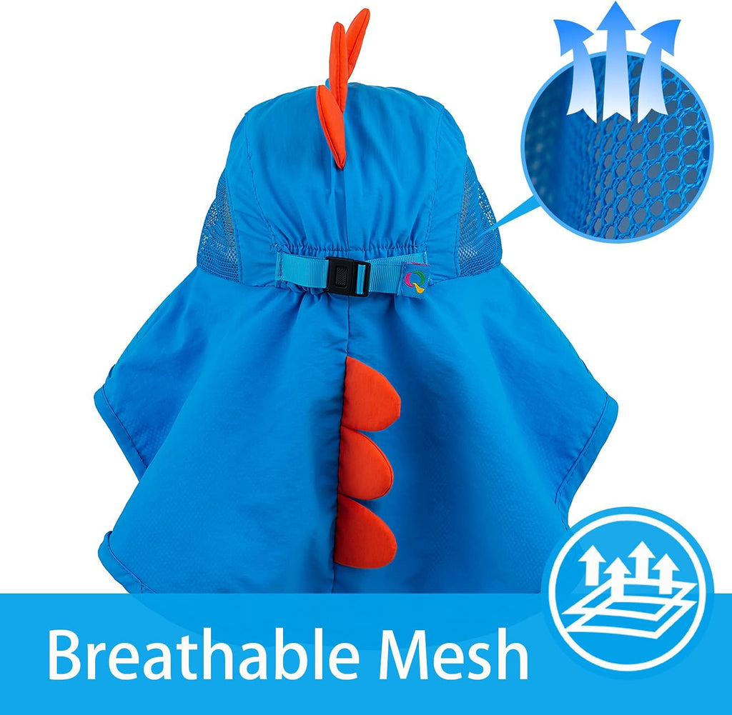 Kids Sun Hat UPF 50+ Boy Girl Protection Hat Wide Brim Beach Hats with Mesh and Adjustable Chin Strap