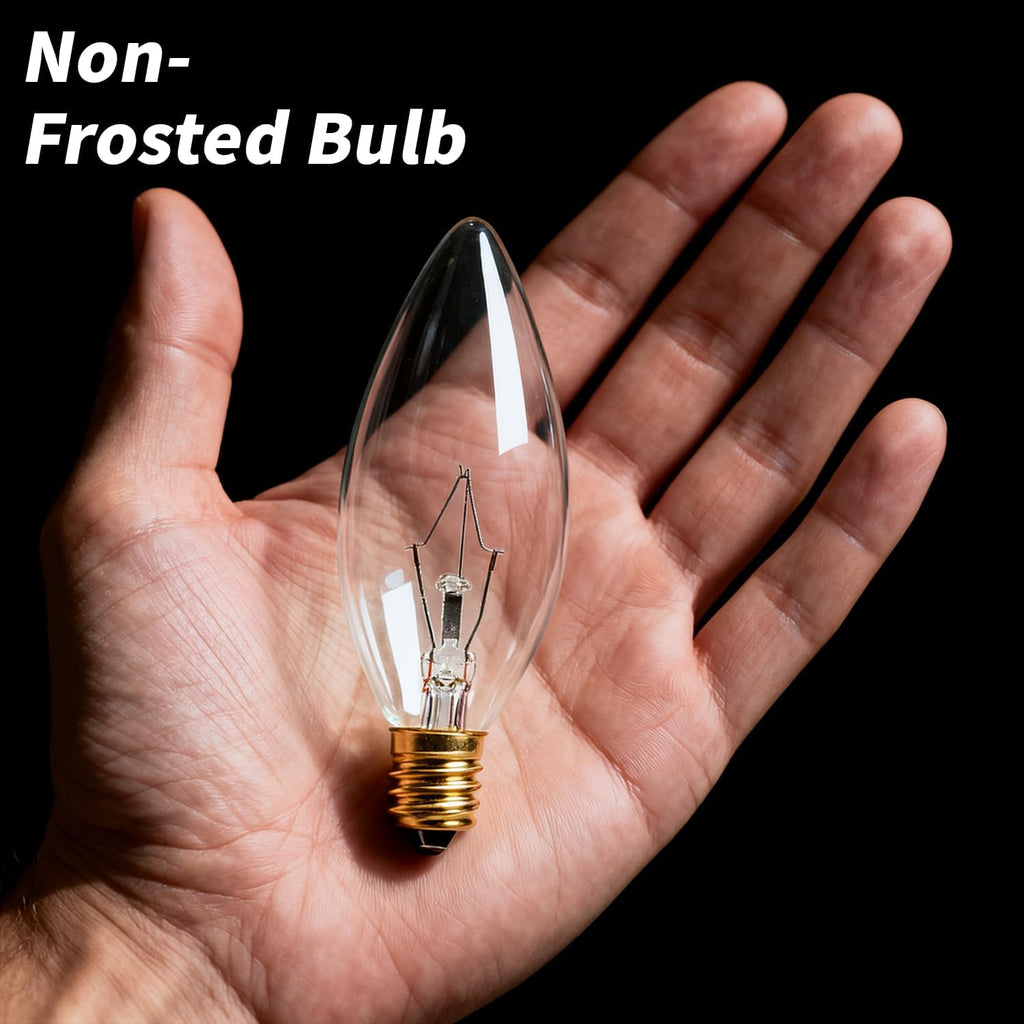 E12 Candelabra Light Bulbs 40W, Dimmable Warm White 2500K Chandelier Light Bulbs for Ceiling Fan or Pendants
