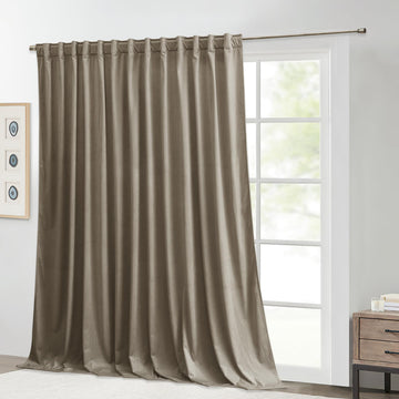 Extra Long Camel Beige Velvet Curtains 120 inches Long