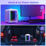 Mini Compact Refrigerator with Gaming Light, 4L Capacity/6 Cans Portable Mini Fridge, for Bedroom,Car,Office and Dorm