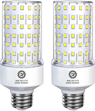 ZP 40W LED Light Bulb 2 Pack Corn Bulb 5000K Daylight Bulb E26 Base