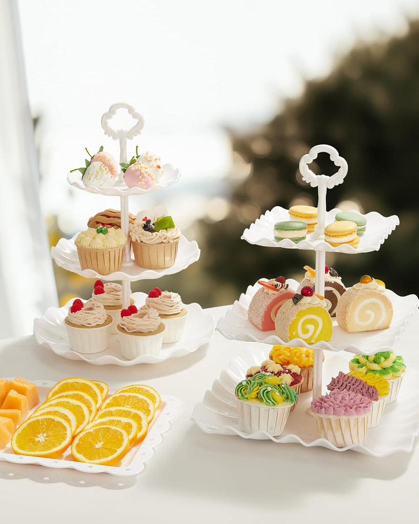 Cupcake Stand Dessert Table Display Set Serving Tray for Party - Set of 10