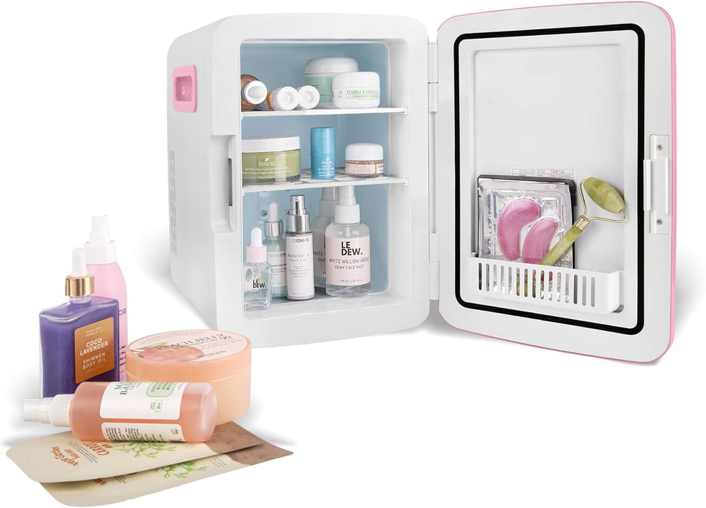 10L Mini Fridge for Bedroom - Car, Office Desk & College Dorm Room - 12V Portable Cooler & Warmer for Food, Drinks