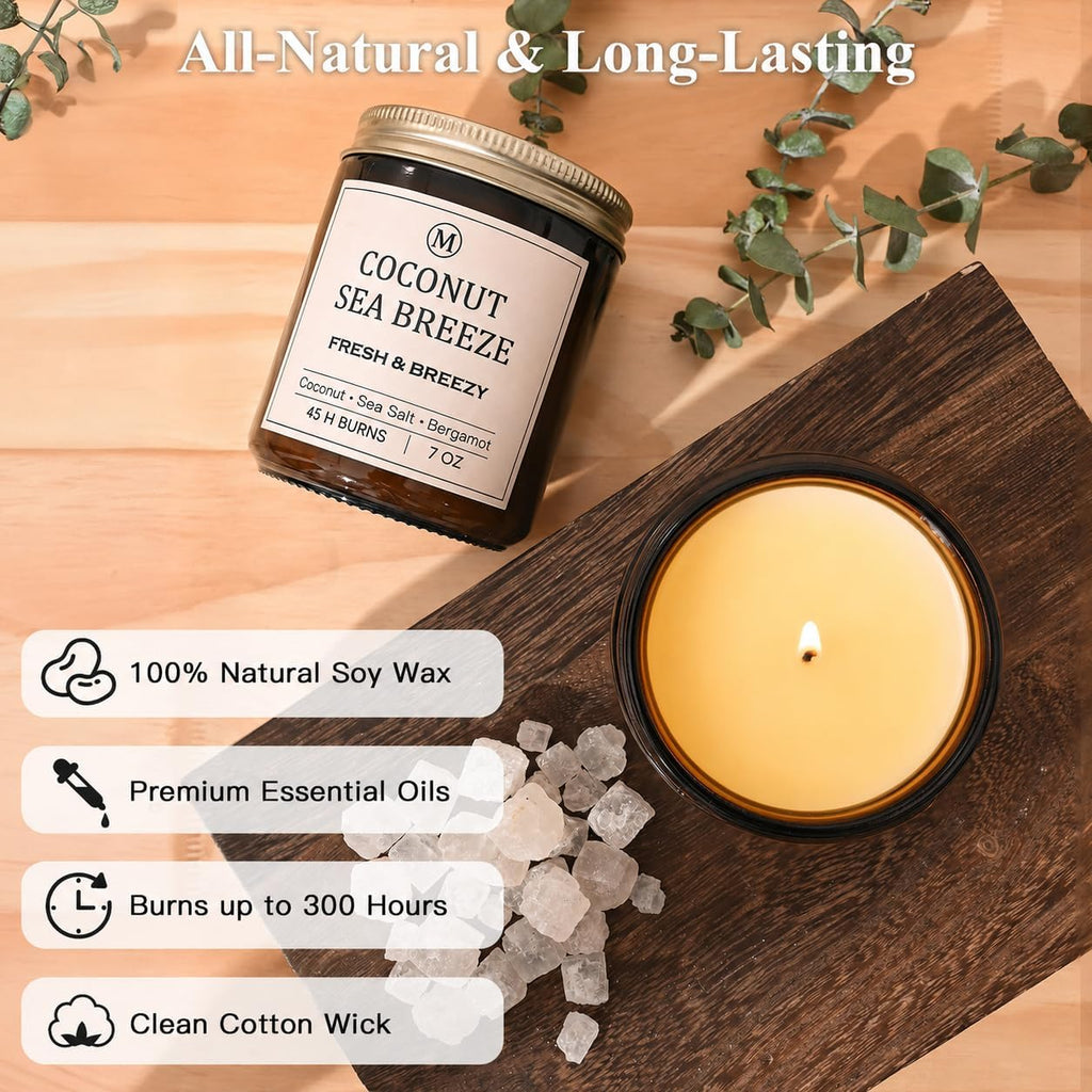 Scented Candles, 6-Pack Soy Candle Gift Set, Up to 300 Hours - Set of 6