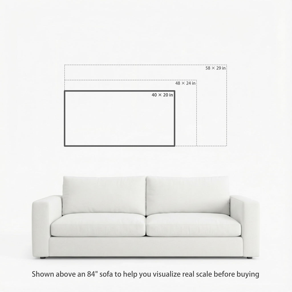 Neutral Abstract Canvas Wall Art, 40 x 20 Inch Geometric Arch Print in Beige, Sage and Muted Gold Tones, Horizontal