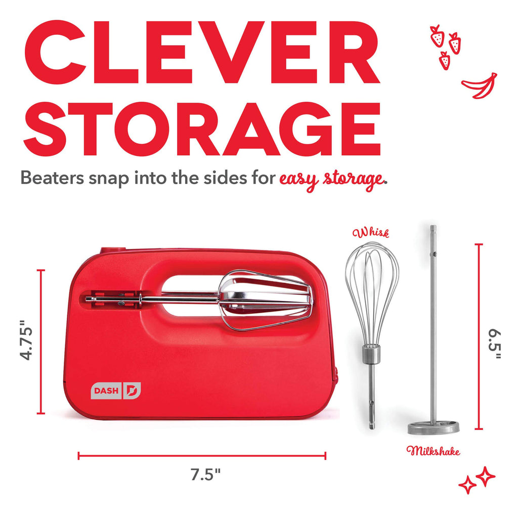 SmartStore Hand Mixer - Electric Handheld Mixer For Everyday Baking - 3-Speed Power and One-Touch Beater Ejector