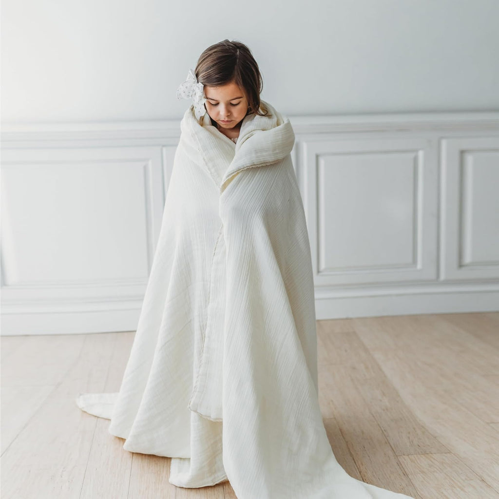 Muslin Baby Blanket - GOTS Certified 100% Cotton, Swaddle, Receiving & Nursing Cover, Soft Breathable Baby Blanket