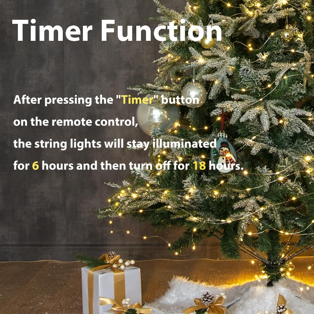 164FT 500LED Fairy Lights Plug in Warm White Silver Christmas String Lights