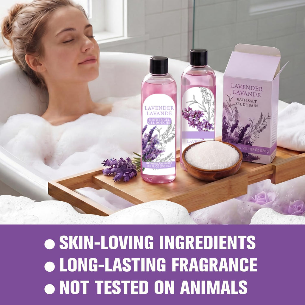 Lavender Spa Gift Baskets for Women 10 Pcs