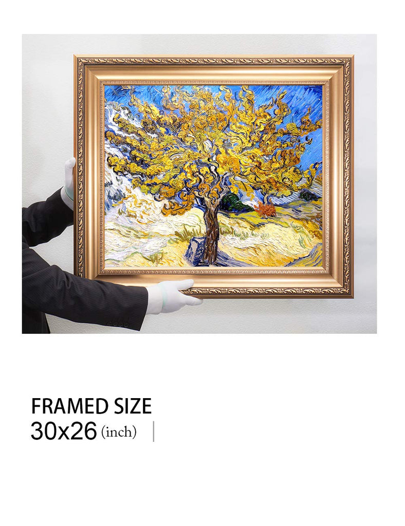 Vincent Van Gogh Wall Art Framed, The Mulberry Tree, 30x26''