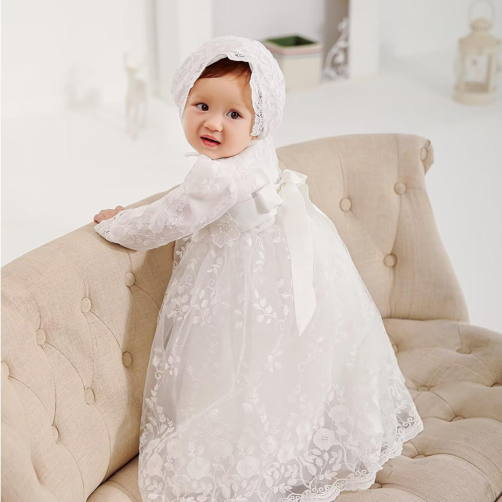 Baby Girl Christening Baptism Dress Long Blessing Gowns White Wedding Dresses