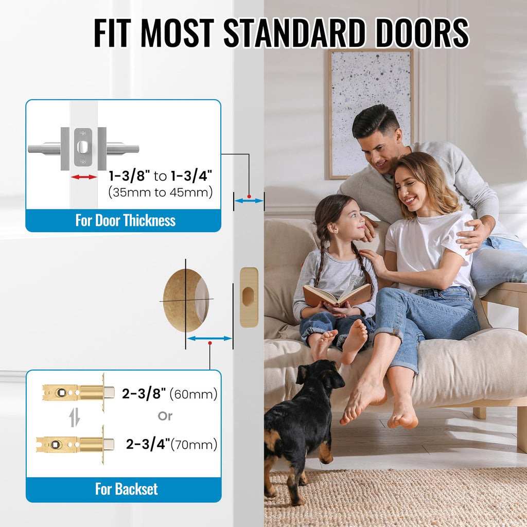 6 Pack Satin Nickel Passage Door Lever, Interior Non-Locking Leverset