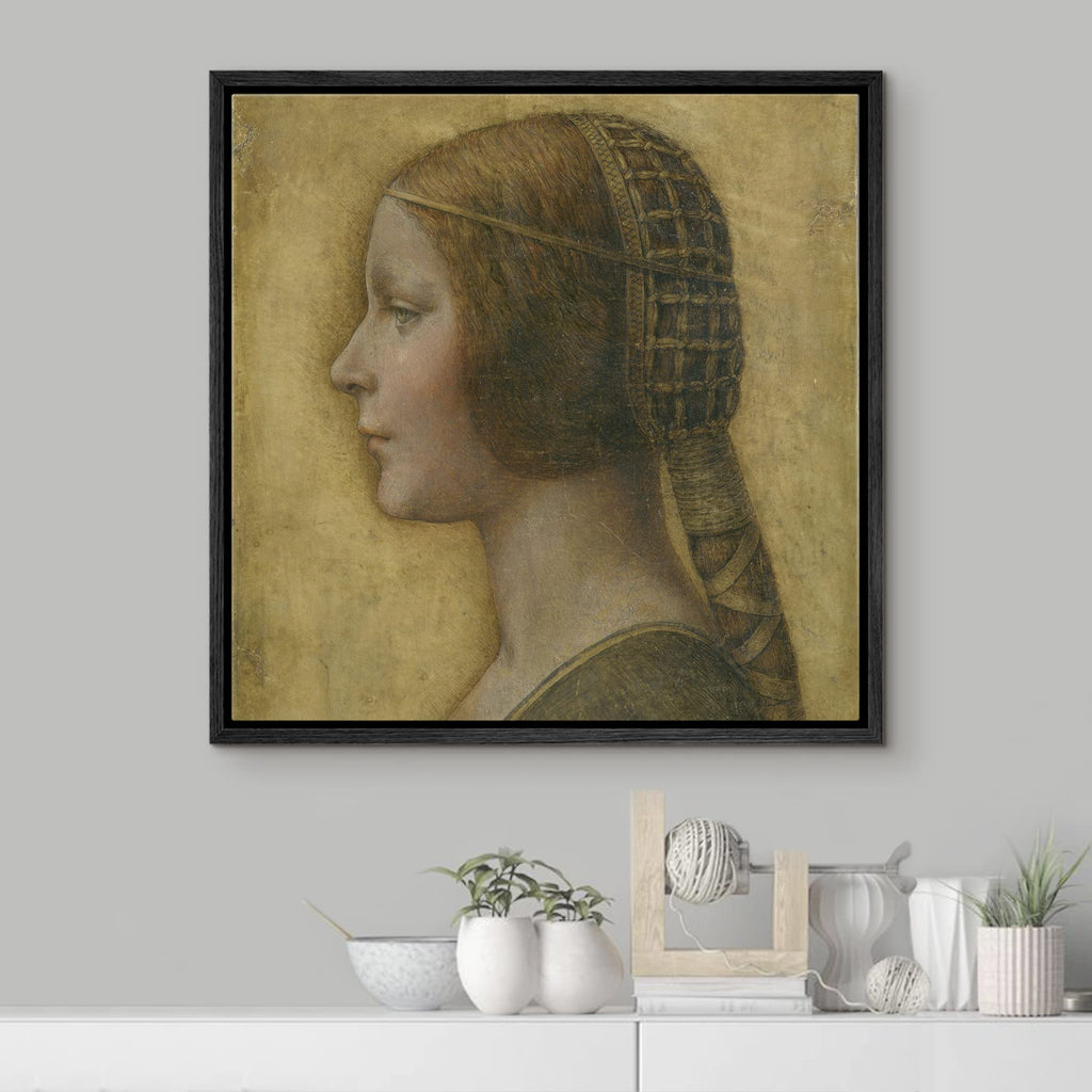 Canvas Print Wall Art Beautiful Princess by Leonardo da Vinci Historic Classic Illustrations Fine Art Decorative