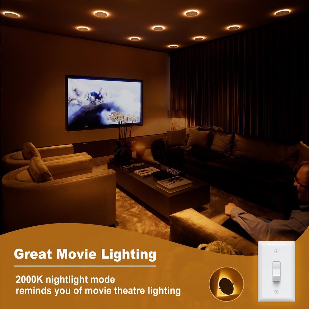 24 Pack 4 Inch 5CCT Recessed Light with Night Light