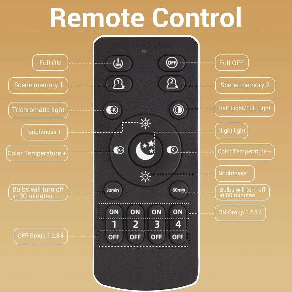 Smart Light Bulbs,Remote Control LED Light Bulb,Vintage Edison Bulbs Remote Control,800LM 6W (60W