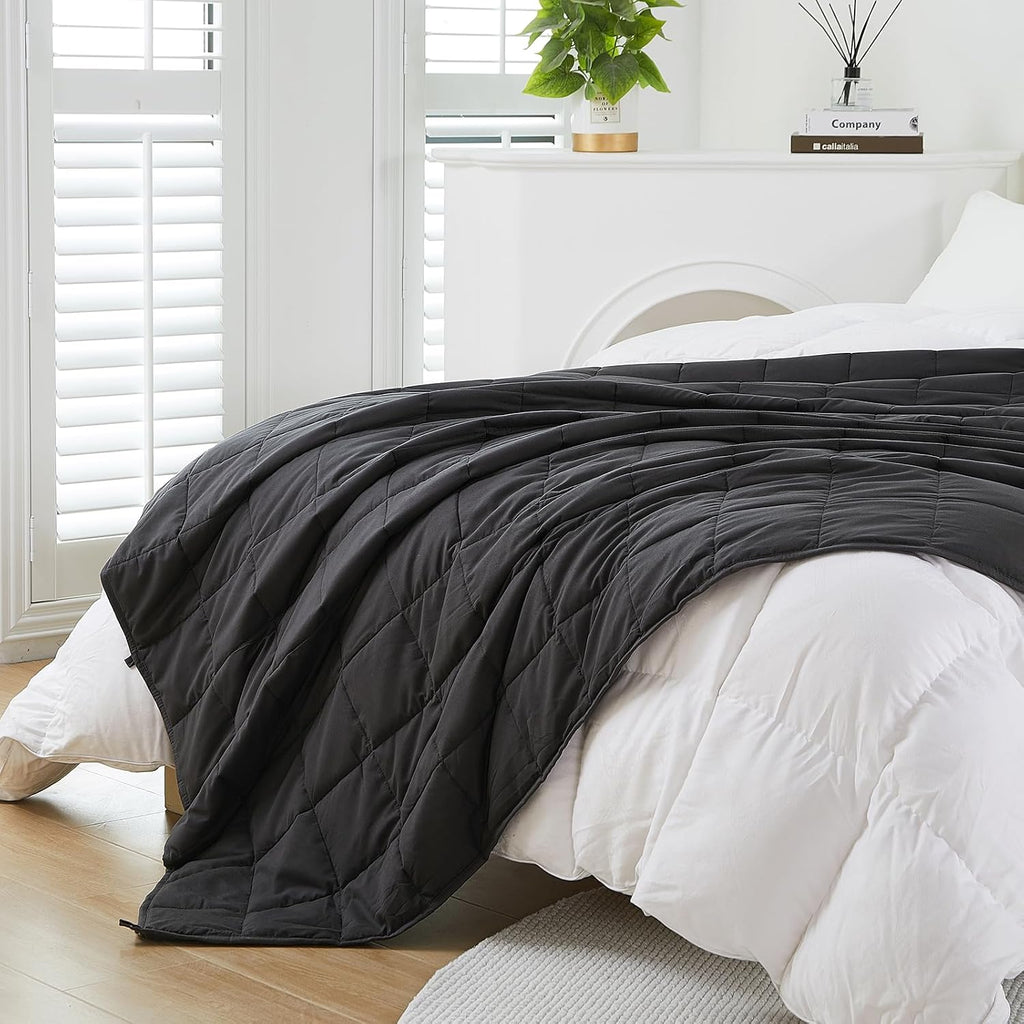 Adults Weighted Blanket 15 Pounds Queen Size, Cooling Blanket for Hot Sleepers, Machine Washable Soft Bed Blanket