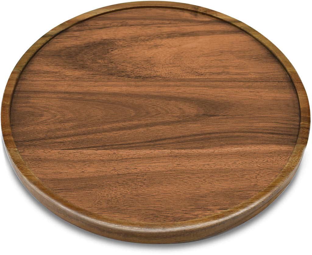 12" Acacia Wood Lazy Susan Organizer Kitchen Turntable for Cabinet Pantry Table Organization,2 Pack