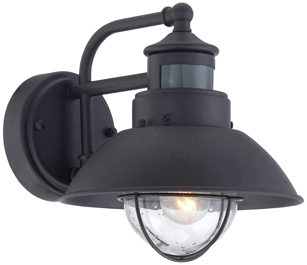 Oberlin 9" Black Auto-On Motion Sensor Rustic Outdoor Light Fixture