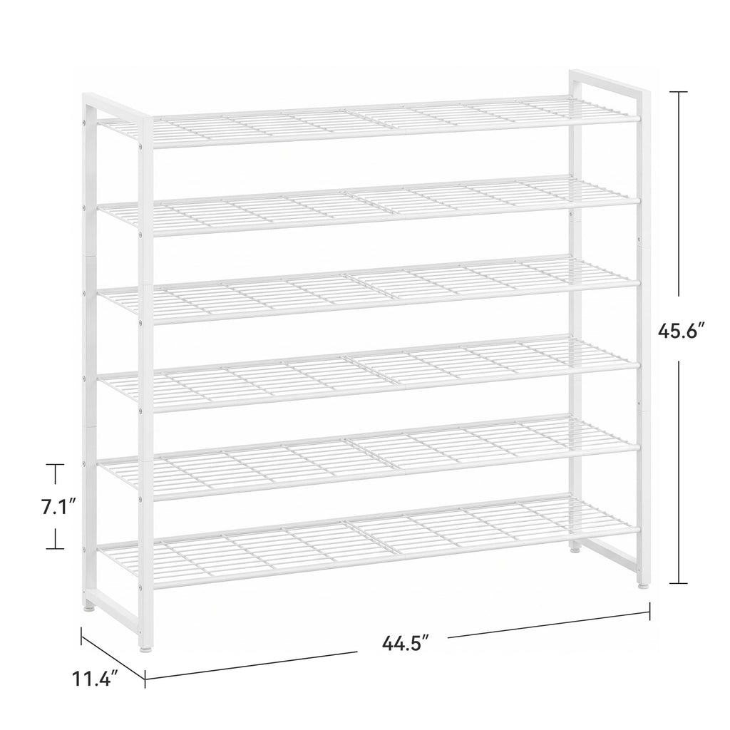 6 Tier Shoe Rack for Closet, Metal Shoe Organizer Holds 36 Pairs