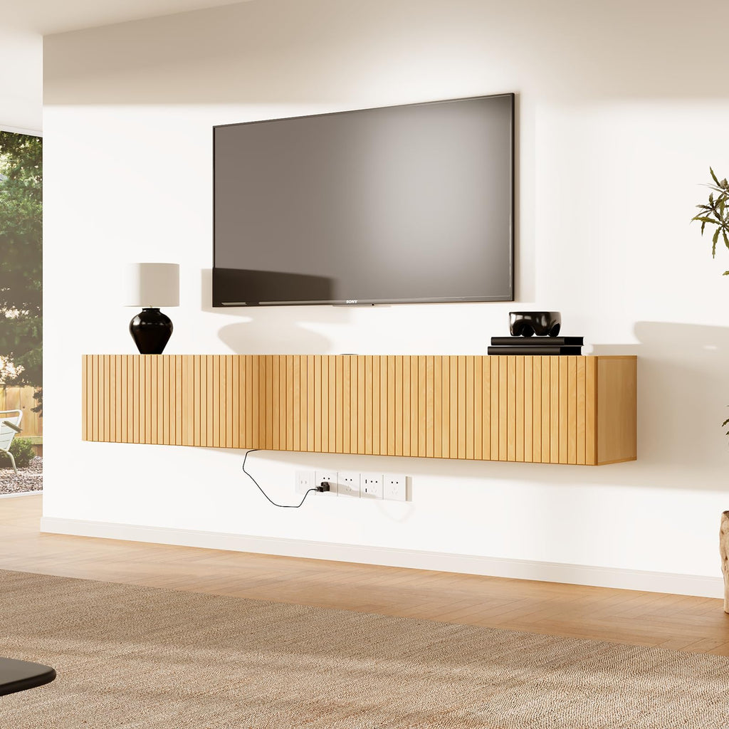 81" Floating TV Stand Wall Mounted w/Power Outlet for TVs up to 85"
