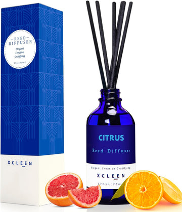Citrus Scented Reed Diffuser, Orange, Lime & Lemon Oil Reed Diffuser, Real Citrus! Holiday Home Fragrance Office Decor - Set of 37