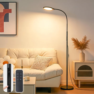 Bright LED Eye-Friendly Floor Lamp with Remote and Touch Dimmer