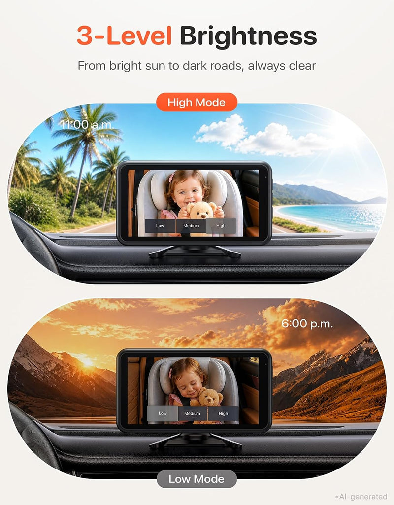 BM2PRO Dual Car Camera Baby Monitor for 2 Kids
