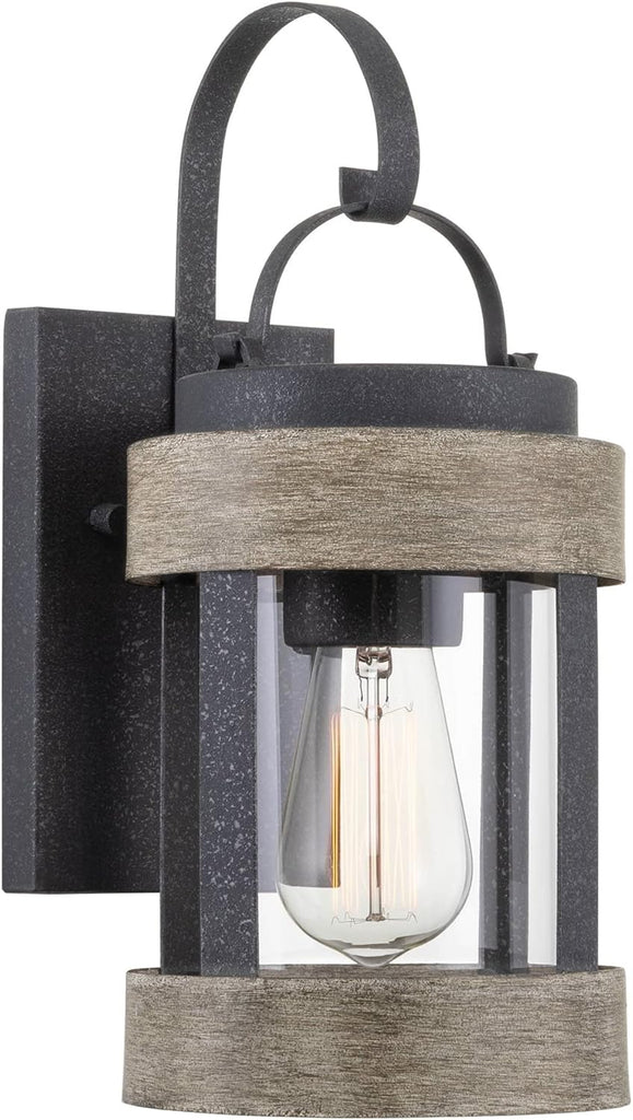 Rochester 14" Modern Farmhouse Outdoor Wall Lantern with Clear Glass Shade