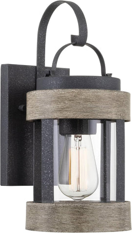 Rochester 14" Modern Farmhouse Outdoor Wall Lantern with Clear Glass Shade