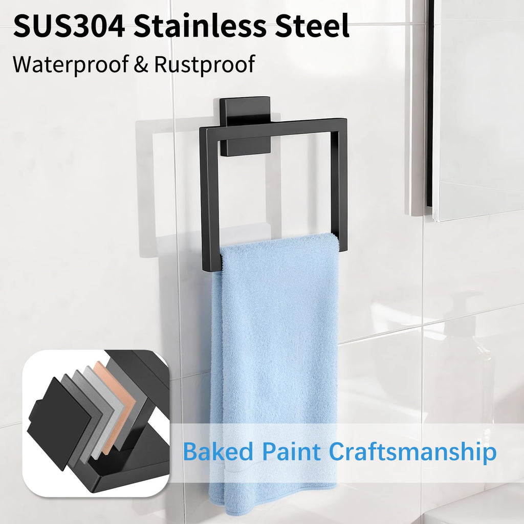 Bathroom Accessories Set Wall Mounted, 10-Piece 24In Matte Black