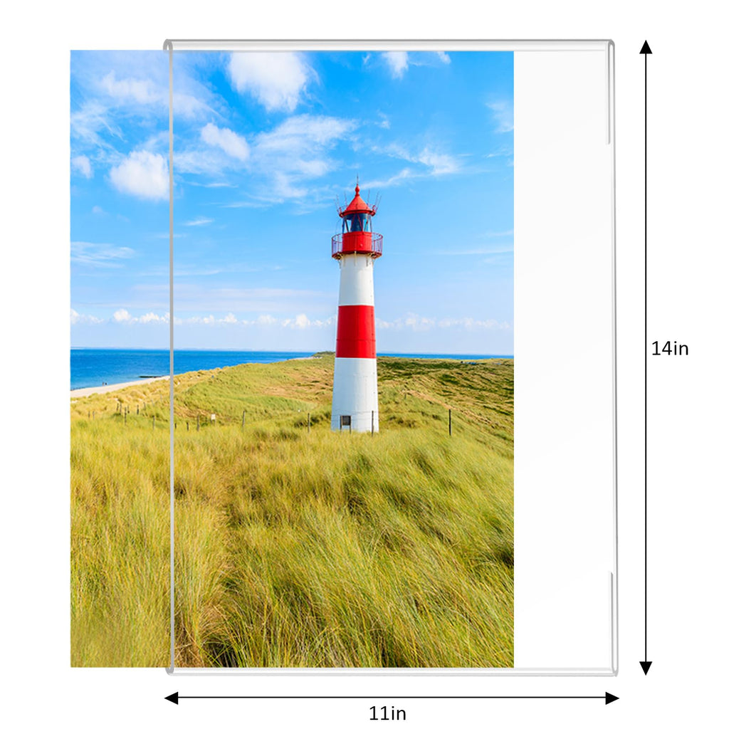 11x14 Acrylic Picture Frames, Set of 4 Clear Photo Frame for Wall, Clear Frameless Frames 11 x 14, Floating Hanging
