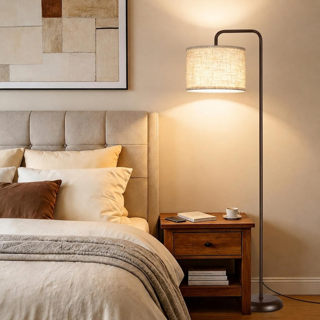 Floor Lamp, Black Brown Floor Lamp with 3 CCT Bulb