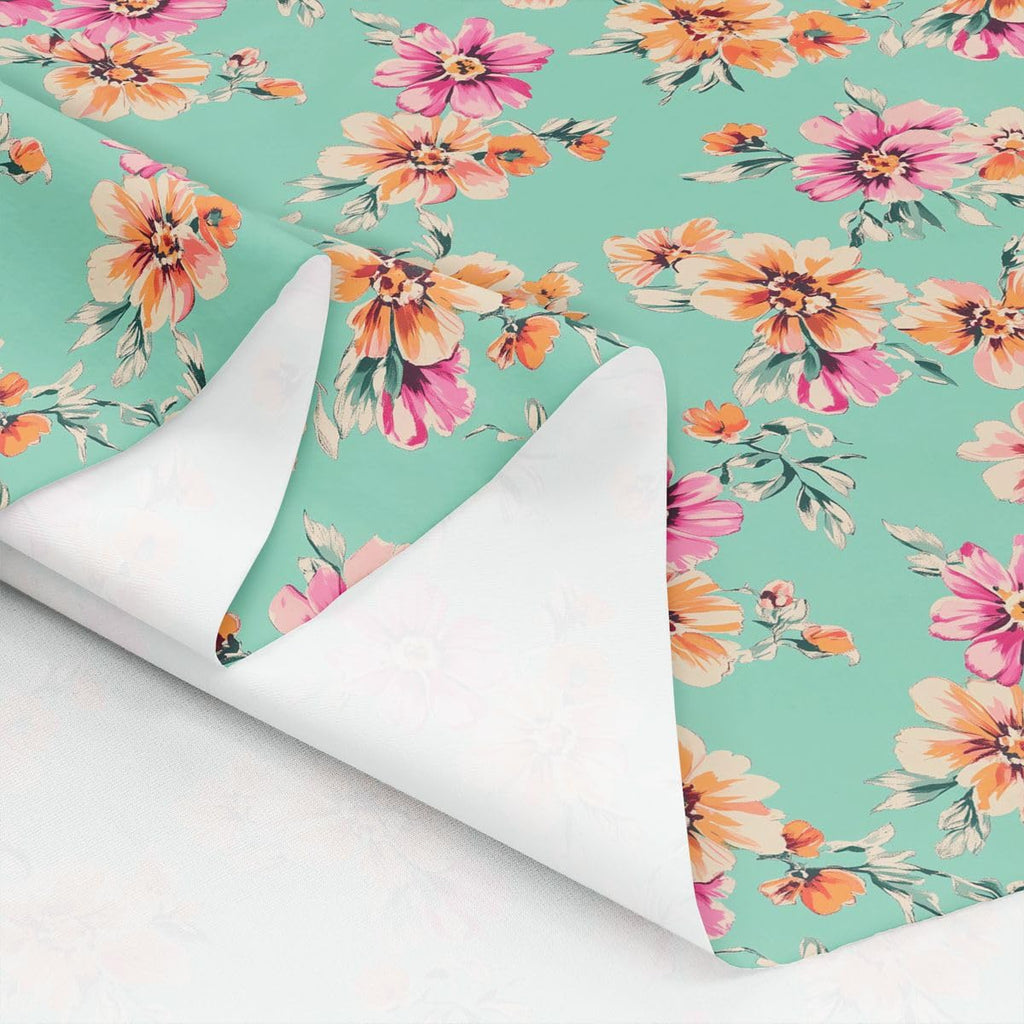 Flower Upholstery Fabric By The Yard, Vibrant Floral Pattern Indoor