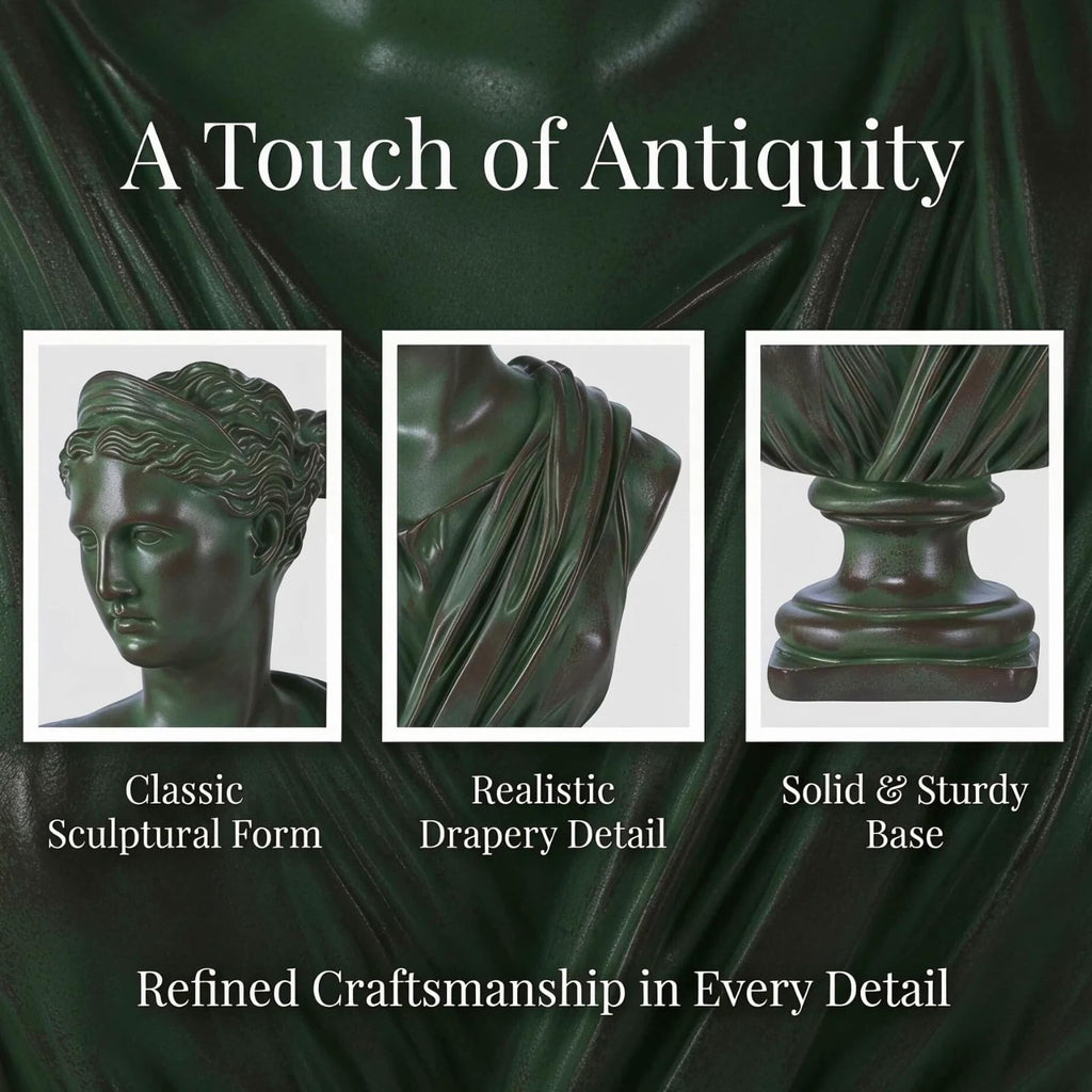 12.5 Inch Greek Statue of Diana, Classic Greek Mythology Head Bust Statue Resin Sculpture Figurines Coffee Table