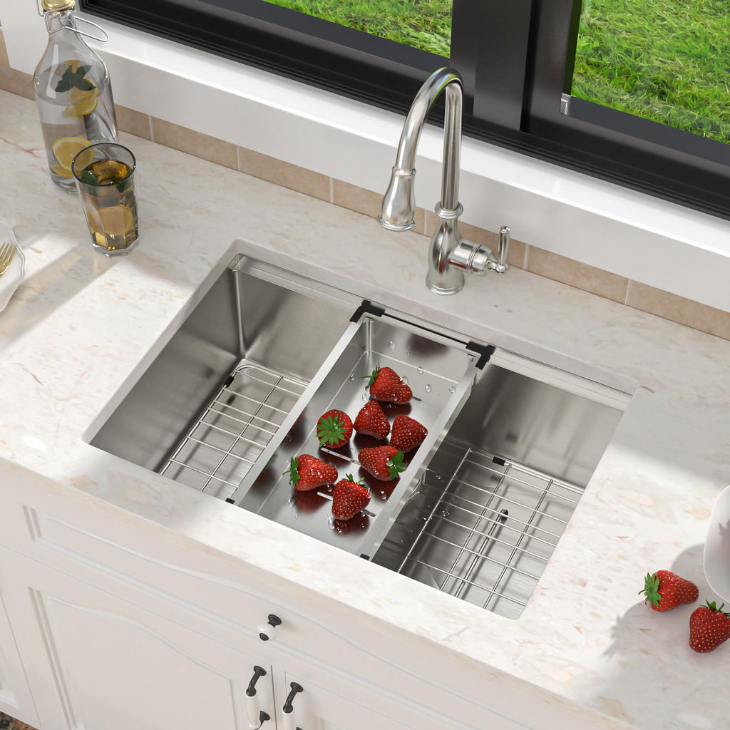 27 x 19 Inch Undermount Kitchen Sink Workstation