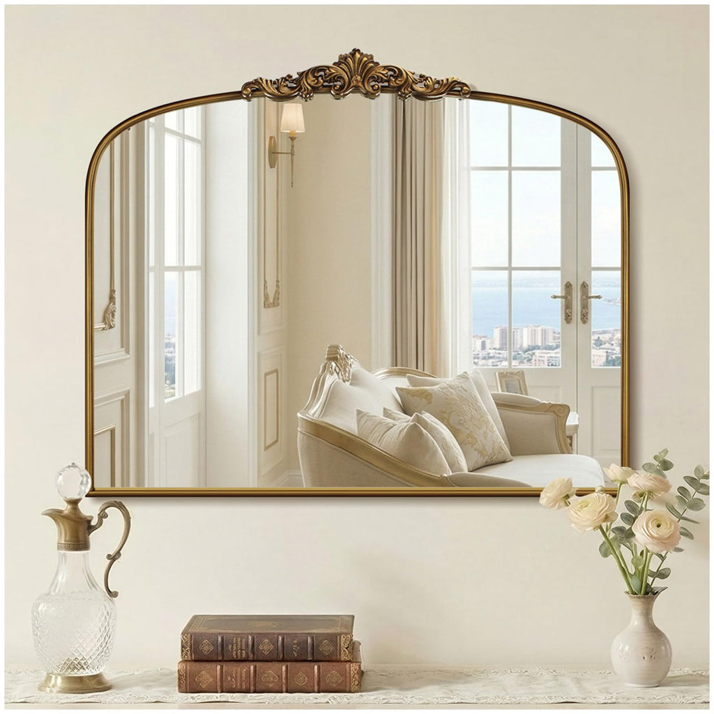 36"x30" Vintage Gold Wall Mirror