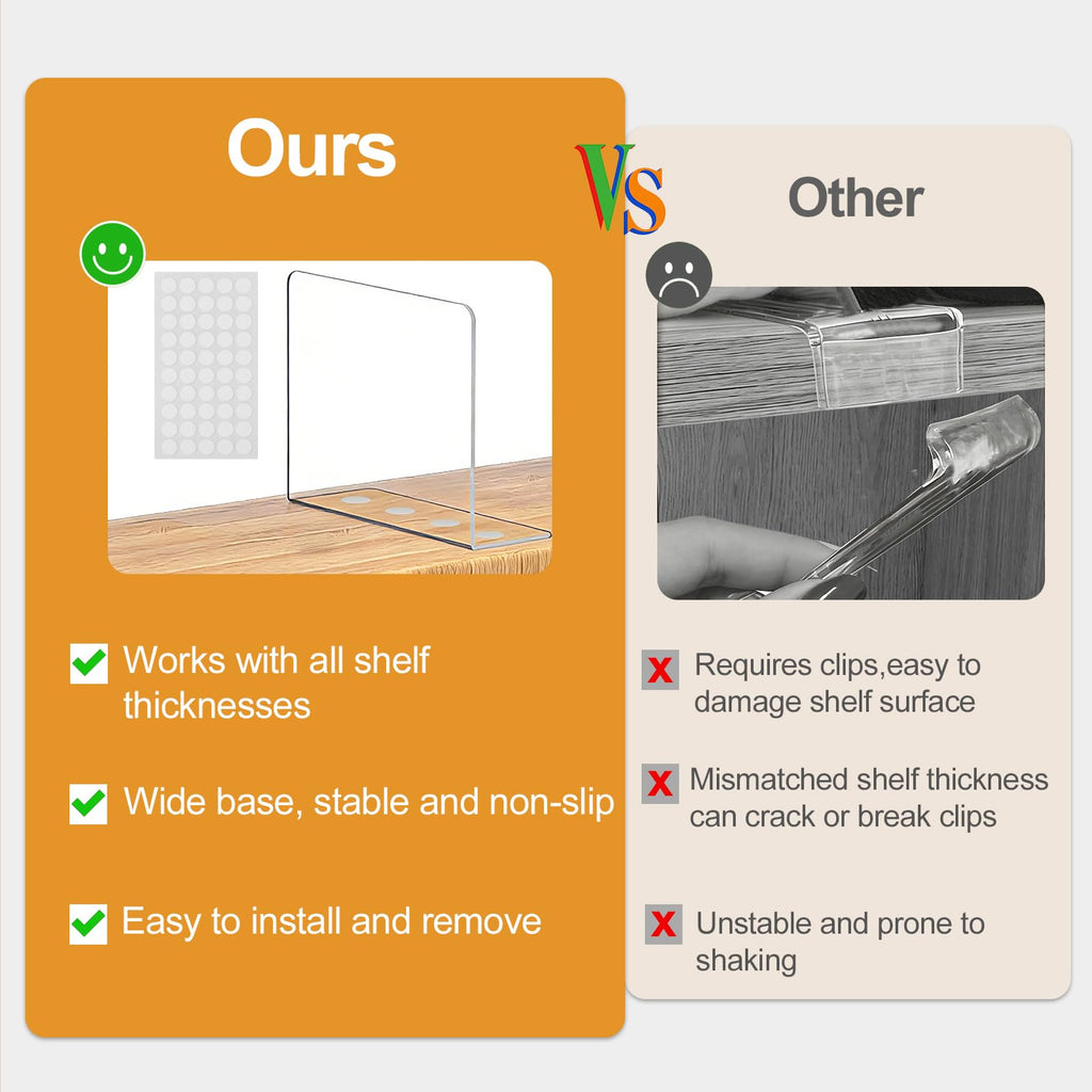 Shelf Dividers Closet Organization: 12" Tall x 12" Deep (Taller)