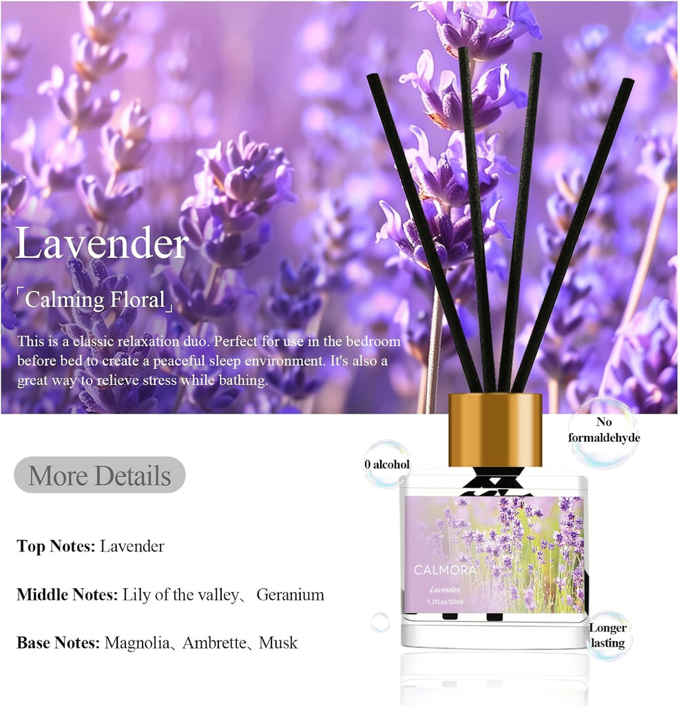 Reed Diffuser Gift, 50ml Home Fragrance Diffuser with 15 Reeds Sticks | Flameless Lily & - Set of 3