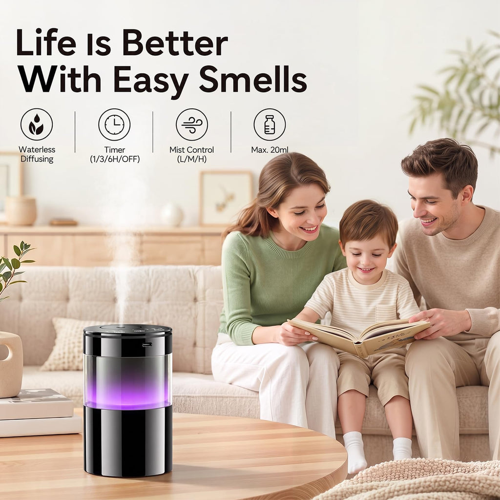 WaterlessEssentialOilDiffuserforHotel, Home&Car, DarkBlack
