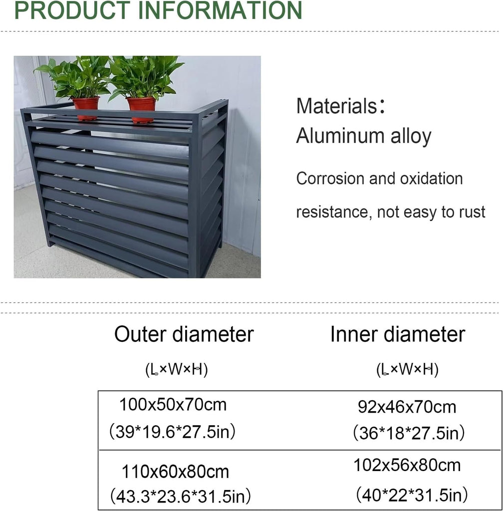 Air Conditioner Privacy Fence,Aluminum Alloy Privacy Fence Screen,Trash Can Enclosures,Ac Unit Fence,Outdoor Privacy