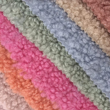 Faux Sheepskin Sherpa Fleece Fabric DIY Material Sewing (White, 18x20 in/45x50 cm)