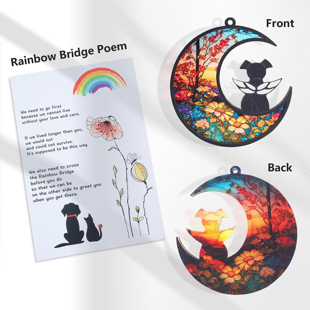 DIY Dog Memorial Suncatcher with Sympathy Card, Pet Loss Sympathy Gift, Dog Remembrance Gift for Window Hanging