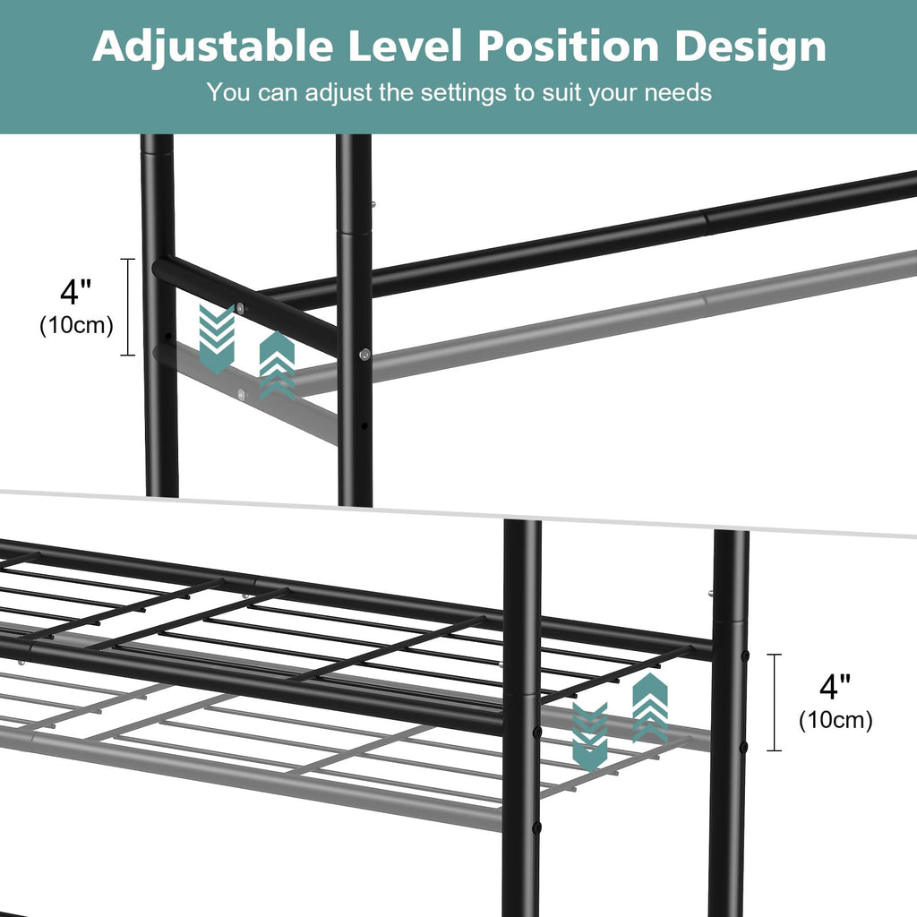 Clothes Rack 3-Tier Portable Freestanding Closet with Shelves