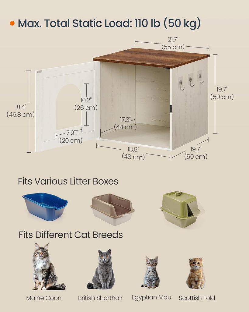 Toolless Assembly Litter Box Enclosure, Cat House