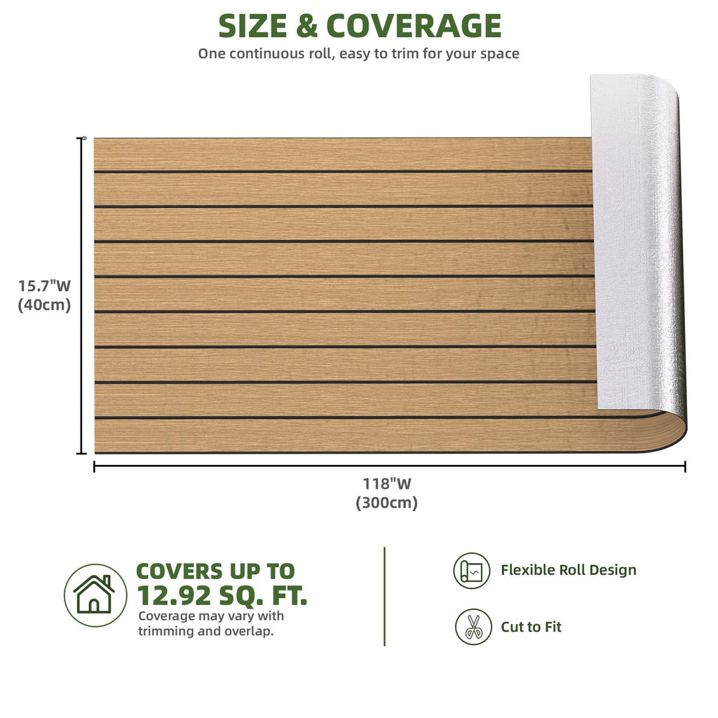 Peel and Stick PVC Slat Wood Wall Panel, Yellow, 118" x 15.7"